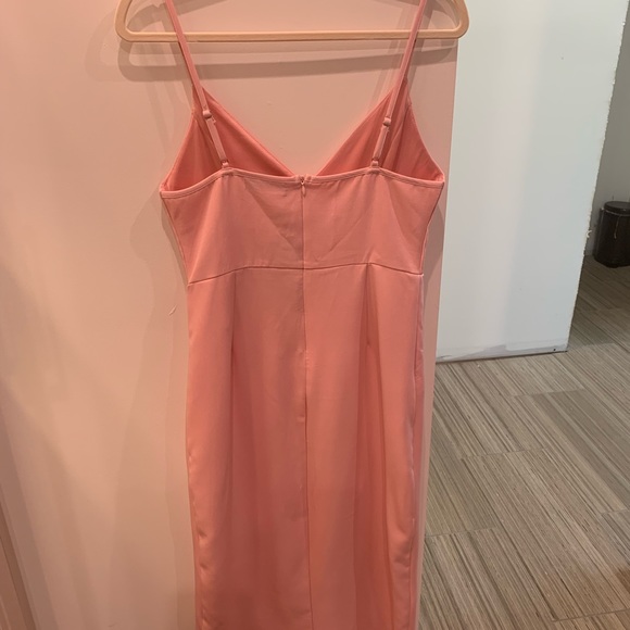 S Baby doll pink midi dress with slit *Never worn with tags - Picture 3 of 4